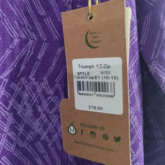 Tasc womens purple pattern pullover - Picture 3 of 3